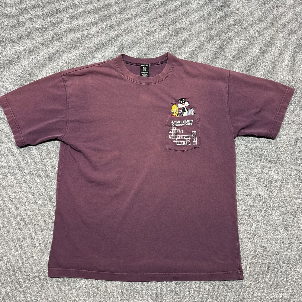 Vintage Warner Bros Studio Store Shirt Mens Medium Purple Tweety Sylvester Tee